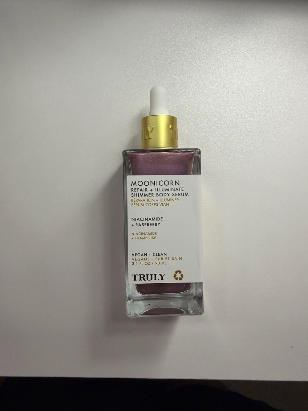 TRULY Moonicorn Repair + Illuminate Shimmer Body Serum — Pink with Gold Dropper